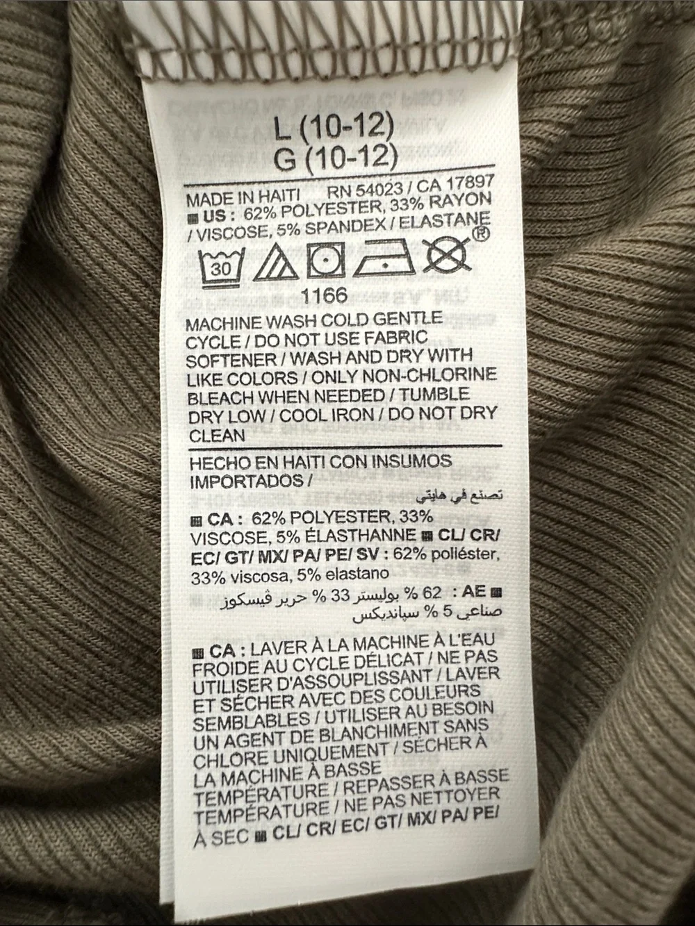 Old Navy Olive Ribbed Ultralite Long-Sleeve Crewneck Top